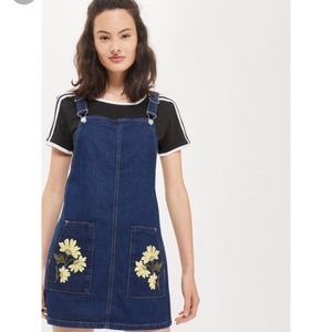MOTO Top Shop Denim Pinafore Dress